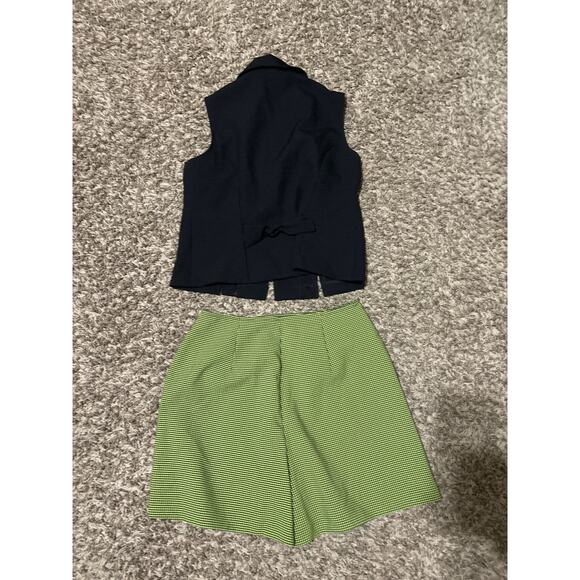 Vintage DBY Set Outfit Black Green Skort Vest M - Picture 3 of 4